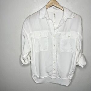 The Group Babaton White Button Down Utility Shirt Oversized‎ Womens XXS Classic